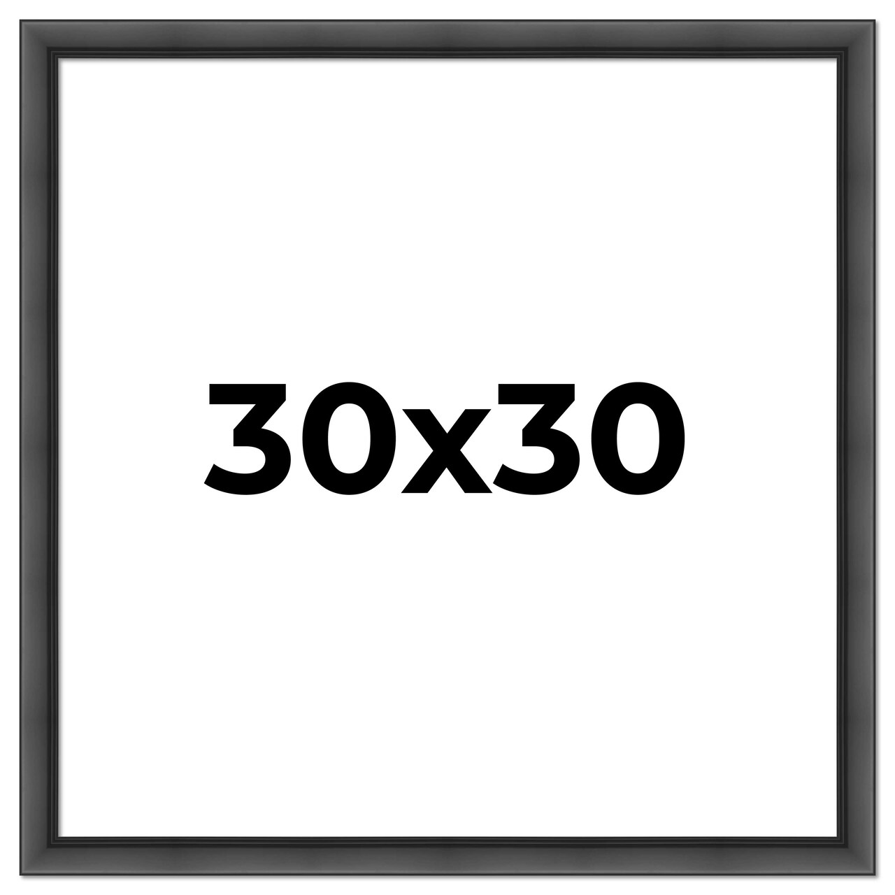 Square Refined Black Picture Frame - UV Acrylic, Foam Board Backing, Hanging Hardware